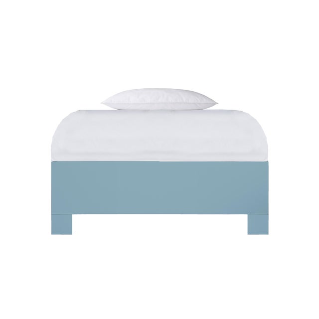 Wood Silas Platform Bed Twin - Pool Blue For Sale - Image 7 of 12