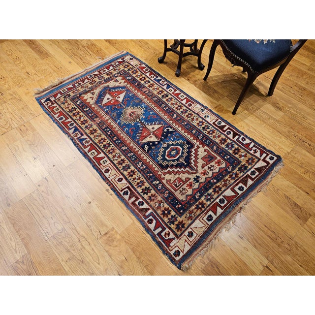 Turkish Antique Handwoven Anatolian Village Rug, Wool Prayer Design, 1880s, 4' x 6' For Sale - Image 3 of 18