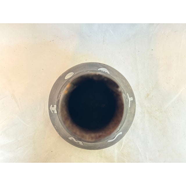 Late 19th Century Primitive Wood Vessel With Silver Inlaid Symbols For Sale In Chicago - Image 6 of 8