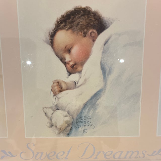 Pink Bessie Peace Gutmann “Sweet Dreams” Lithograph Framed in Wooden Frame For Sale - Image 8 of 12