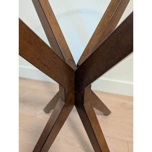 Mid-Century Modern Mid Century Modern Walnut and Glass Table For Sale - Image 3 of 3