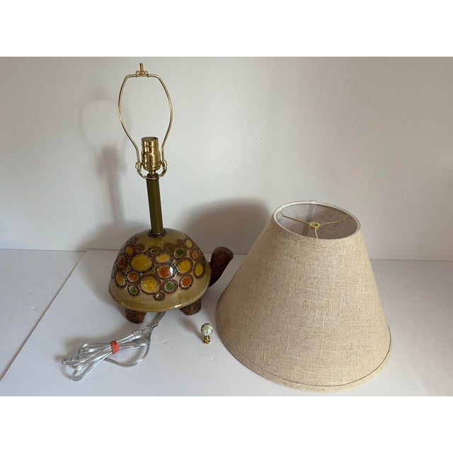 1960s Italian Turtle Lamp & Shade Chairish