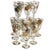 1960s Set of 14 24k Gold Encrusted Crystal Claret Wine Glasses For Sale - Image 11 of 13