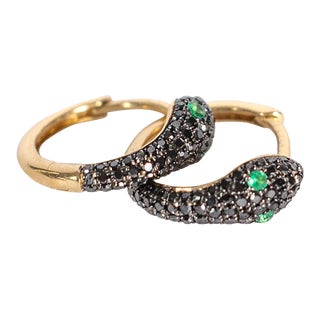 Rocks With Soul Black Diamond Snake Huggies - 2 Pieces For Sale