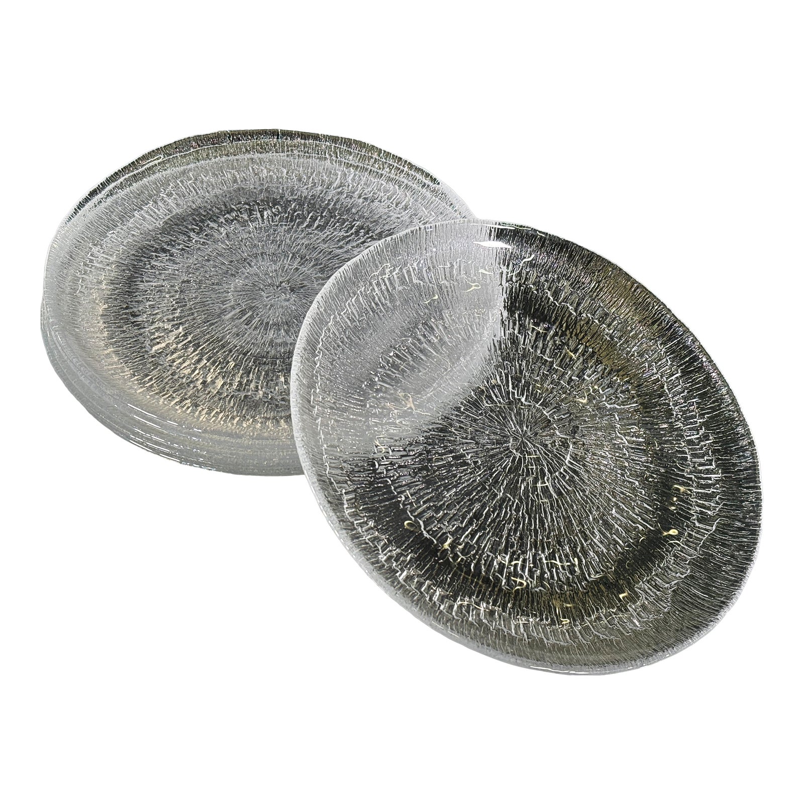 Iittala Solaris Glass 7.75" Lunch Plates by Tapio Wirkkala, Finland, 1970s - Set of 6