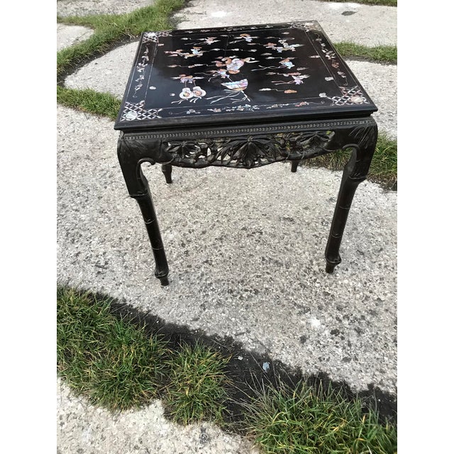 Chinese Side Table in Black Lacquered Wood, 1950s For Sale - Image 14 of 14