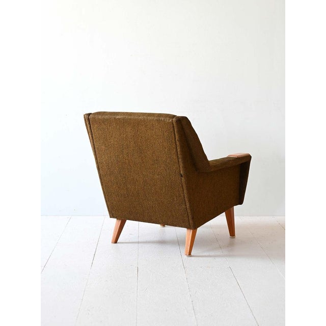 Vintage Scandinavian Armchair with Original Fabric, 1960s For Sale - Image 4 of 13