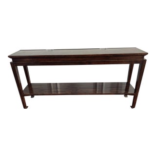 Custom Made Bausman & Company Console Table With Mitered Plank Top For Sale