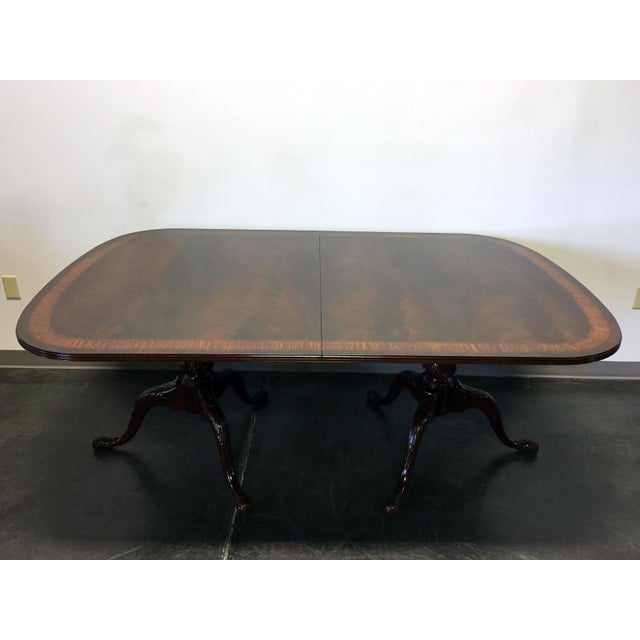Drexel Heritage Inlaid Banded Mahogany Double Pedestal Dining Table Chairish