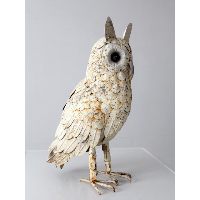 Mid-Century Brutalist Metal Owl Sculpture For Sale - Image 6 of 15