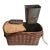 Antique Wooden Picnic Refrigerator Basket Hawkeye Style With Tin Inserts For Sale
