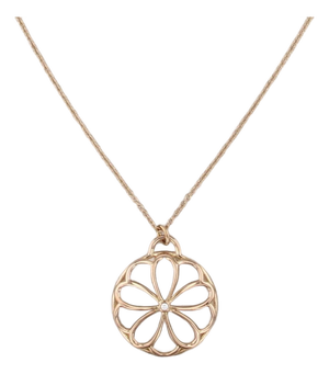 Tiffany Garden Flower Diamond Pendant Necklace W/ Box 18k Yellow Gold 16"