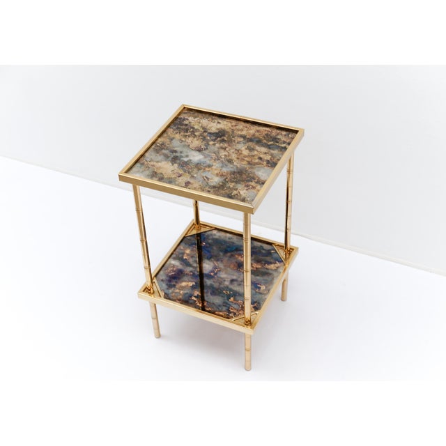 Italian Hollywood Regency Brass and Bamboo Side Table, 1960s For Sale - Image 6 of 9