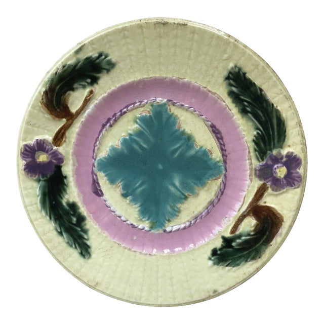 19th Century French Majolica Flowers Saint Amand For Sale