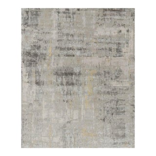 Rug & Kilim’s Oversized Abstract Rug in Silver-Gray and Beige-Brown Patterns 13x16 For Sale