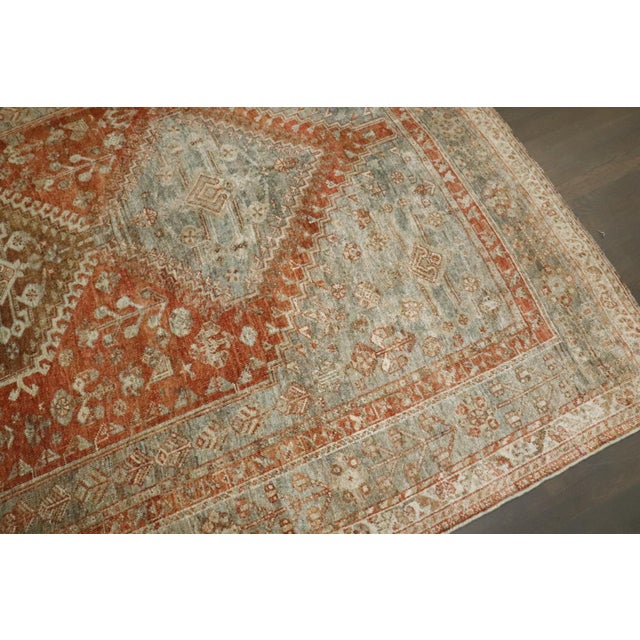 Early 20th Century Early 20th Century Apricot Tribal Persian Shiraz Rug - 6'11" x 9'9" For Sale - Image 5 of 10