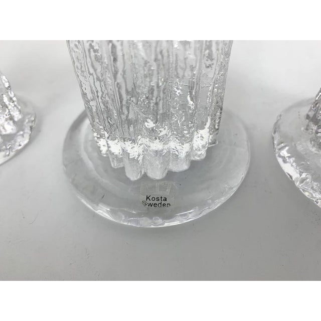 Glass Candlesticks by Göran Wärff for Kosta Boda, Sweden, 1970s, Set of 3 For Sale - Image 9 of 12
