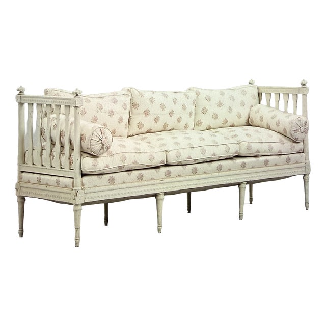 Antique Swedish Bank in Textile, 1860 For Sale