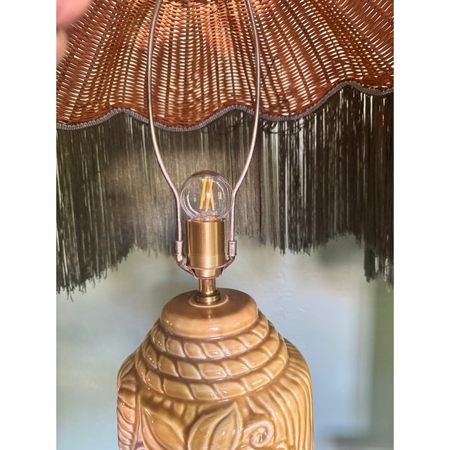 Vintage Mid-Century Ceramic Seahorse Relief Table Lamps, a Pair — Coastal Hollywood Regency, Rewired For Sale - Image 12 of 15