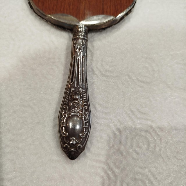 Vintage Silver Hand Mirror, 1930s For Sale - Image 11 of 16