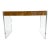 Minimalist Jonathan Adler "Bond" Desk in Burled Wood & Acrylic For Sale