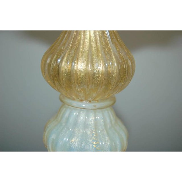 1940s Vintage Murano White Opaline Glass Lamps For Sale - Image 5 of 11
