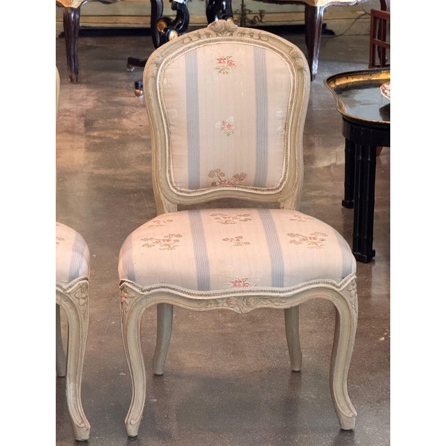 Pair of 19th Century French Painted Side Chairs For Sale - Image 4 of 9