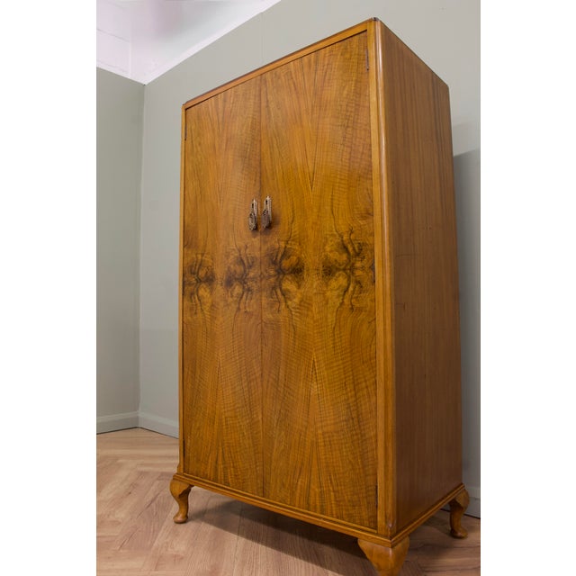 Art Deco Walnut Compact Wardrobe, 1930s For Sale - Image 6 of 12