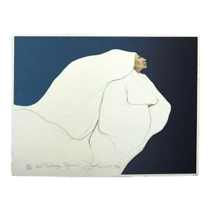 1990s Frank Howell "Mi Takuye Oyacin" Lithograph on Paper Hand Signed