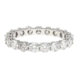 5 Carat Round Lab Grown Diamond Band Ring 14k White Gold 4-Prong Size 7