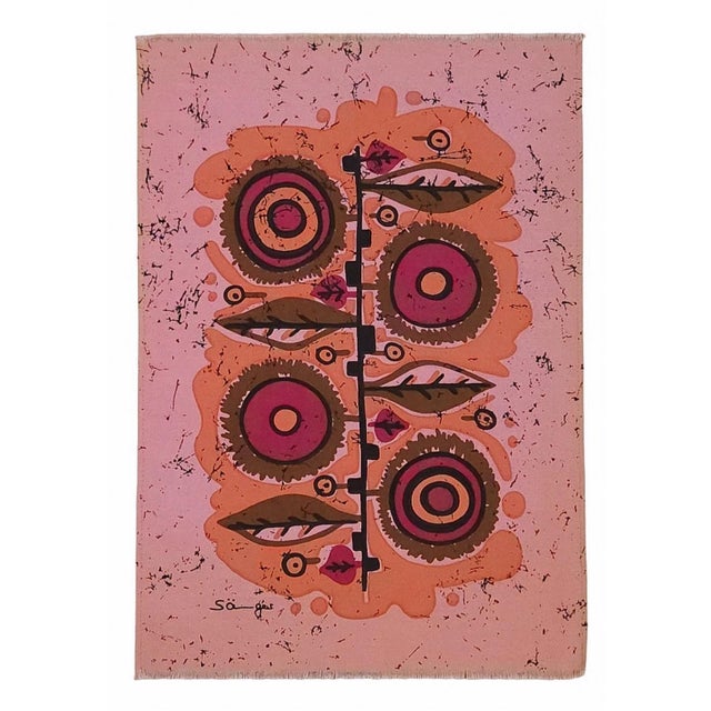 Mid-Century German Pop Art Screen-Printed Wall Hanging by Traute Sänger, 1970s For Sale - Image 4 of 4