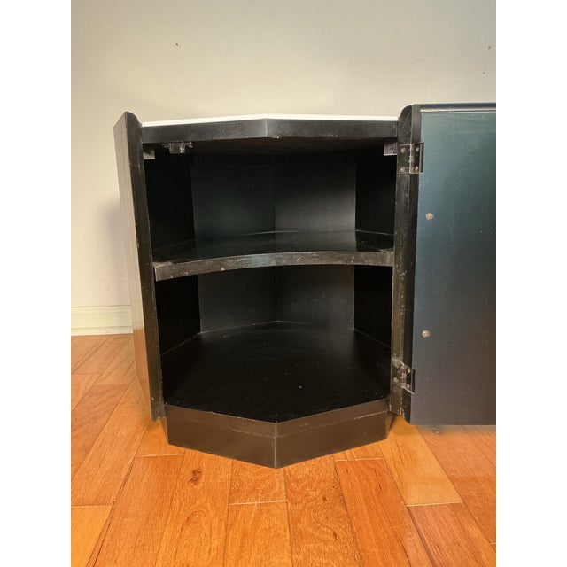 Wood Vintage Mid-Century Modern Octagonal Cabinet End Table, Circa 1970s For Sale - Image 7 of 12