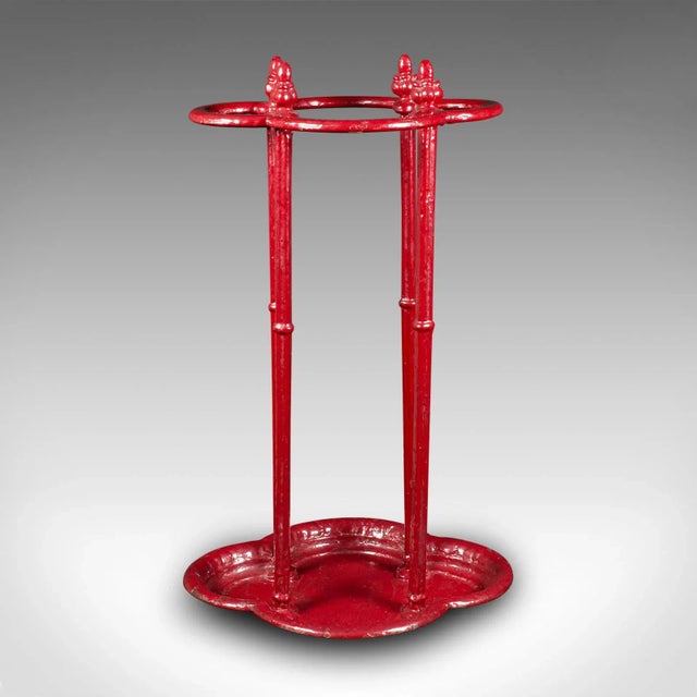 Mid 19th Century 1850s Victorian Antique Decorative Stick Stand, English Cast Iron Umbrella Rack For Sale - Image 5 of 8
