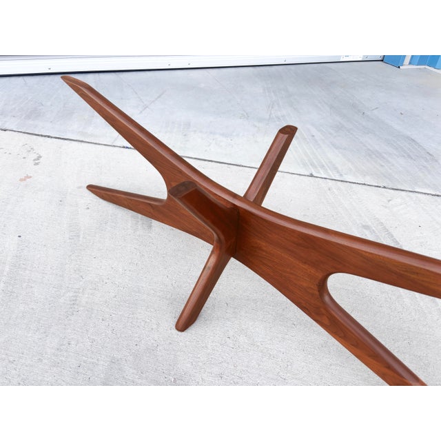 1960s Mid-Century Walnut and Glass "Jacks" Coffee Table by Adrian Pearsall For Sale - Image 11 of 13