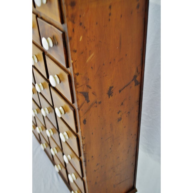 Antique 32 Drawer Apothecary With Porcelain Knobs Chairish