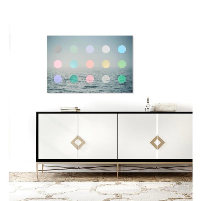 Cameron's unique seascape fine art is more modern with colourful dots added with symmetry. The vintage hues add a warth...