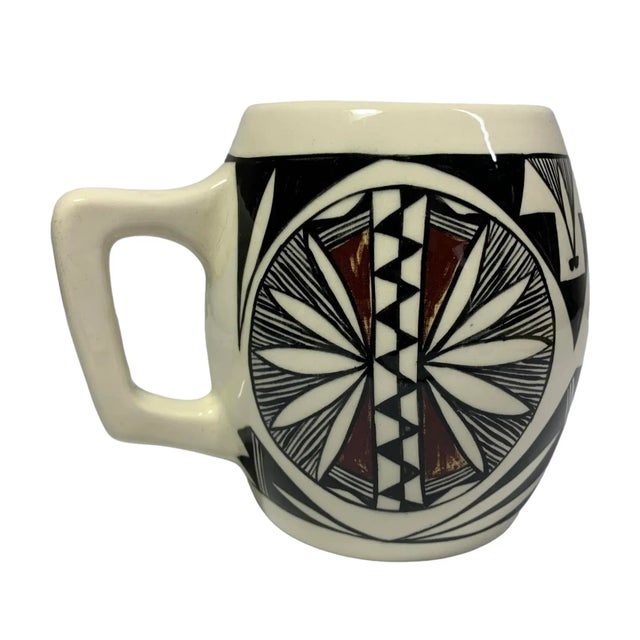 Acoma Pueblo Pottery Signed C H Large Glazed Mug For Sale In Los Angeles - Image 6 of 8
