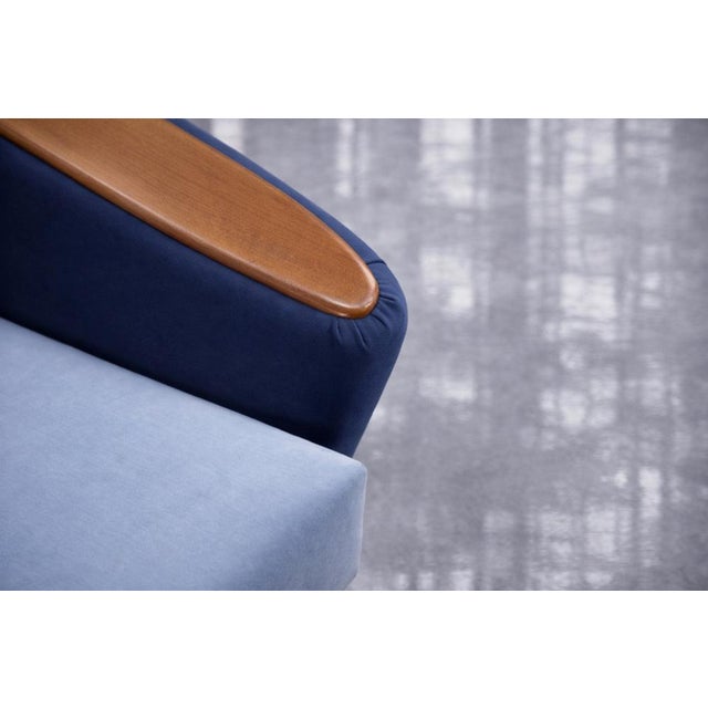 Mid-Century Scandinavian Modern Blue Velvet Living Room Set from Holm Fabriker AB, 1960s, Set of 2 For Sale - Image 13 of 18
