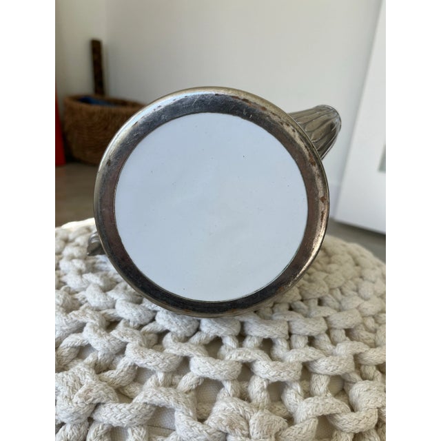 Antique Manning, Bowman & Co Painted Heron Enamel & Pewter Coffee Pot C. Late 1800s For Sale - Image 9 of 11