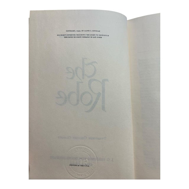 The Robe by Lloyd C. Douglas — Twelve Centuries Classics Edition, 1942 | Hardcover | 472 Pages For Sale In Oklahoma City - Image 6 of 10