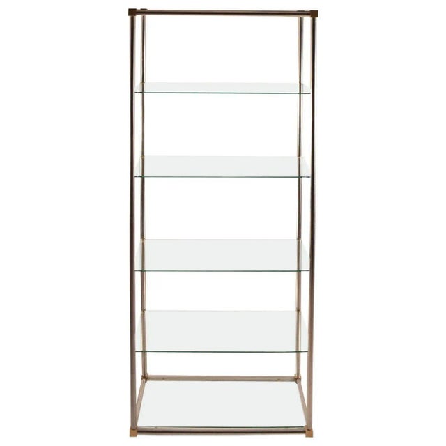 Aluminum / Brass and Glass Etagere, Vitrine by Vesey For Sale - Image 11 of 11
