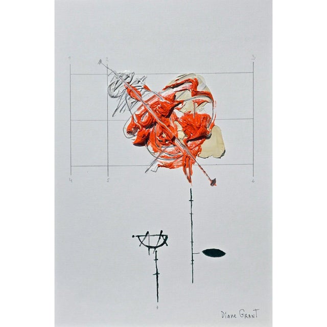 Contemporary Set of 6 - Framed Organic Modern Botanic Oil Paintings by Diane Grant / Contemporary Herbarium / Cy Twombly For Sale - Image 3 of 10