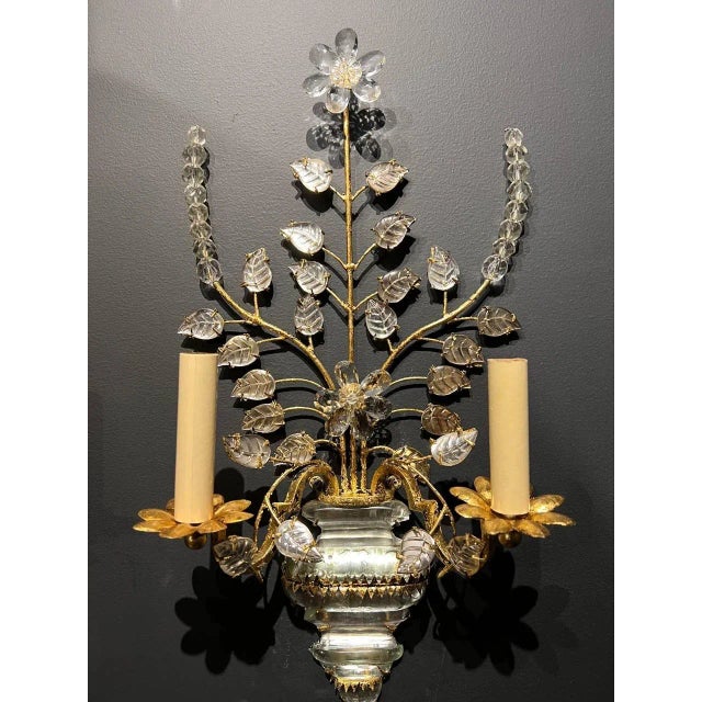 Maison Baguès 1930s French Gilt Metal Sconces - A Pair For Sale - Image 4 of 9