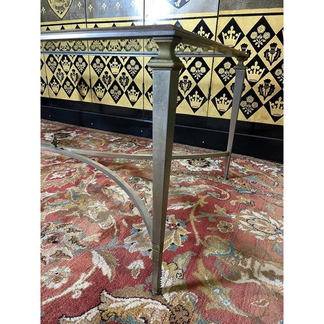 Neoclassical Coffee Table in Metal, Brass and Glass For Sale - Image 6 of 7