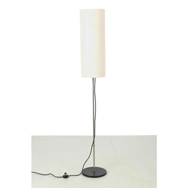 Metal Vintage Floor Lamp with Beige Tube Shade For Sale - Image 7 of 7