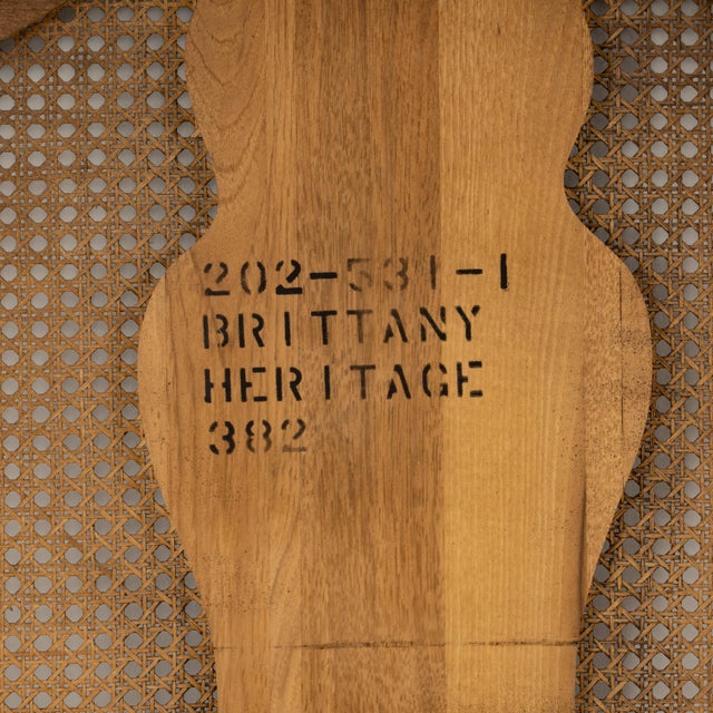 Drexel Heritage Brittany King Headboard French Caning Wicker Carved Wood For Sale - Image 17 of 17