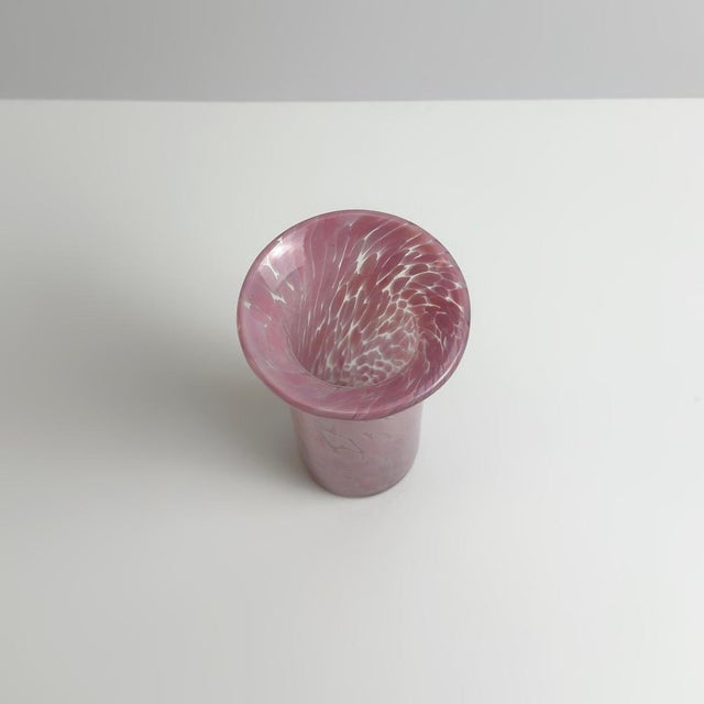 Vintage Pink Mottled Glass Spill Vase from Mdina, 1970s For Sale - Image 6 of 10