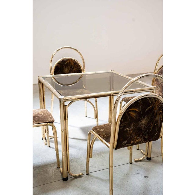 Gilded Dining Table and Chairs, 1970s, Set of 5 For Sale - Image 3 of 18