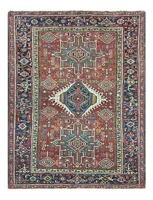 Antique Persian Karaja Rug 4'11" X 6'5"