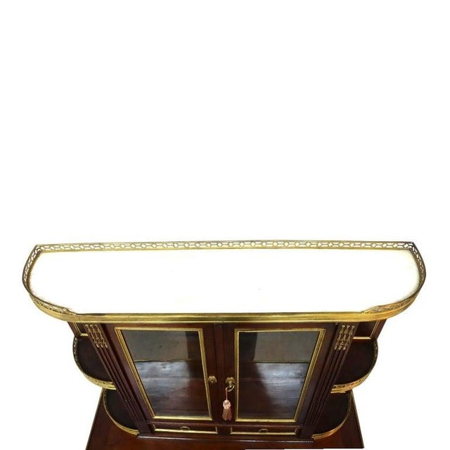 Brown Louis XVI Style Lady’s Desk, Bonheur Du Jour; Mahogany, Ormolu & Marble; C1890 For Sale - Image 8 of 18